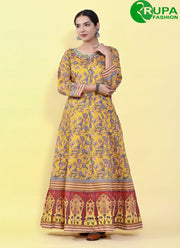 Magnificent Multi Color Chanderi Silk Designer Party Wear Ready Made Gown
